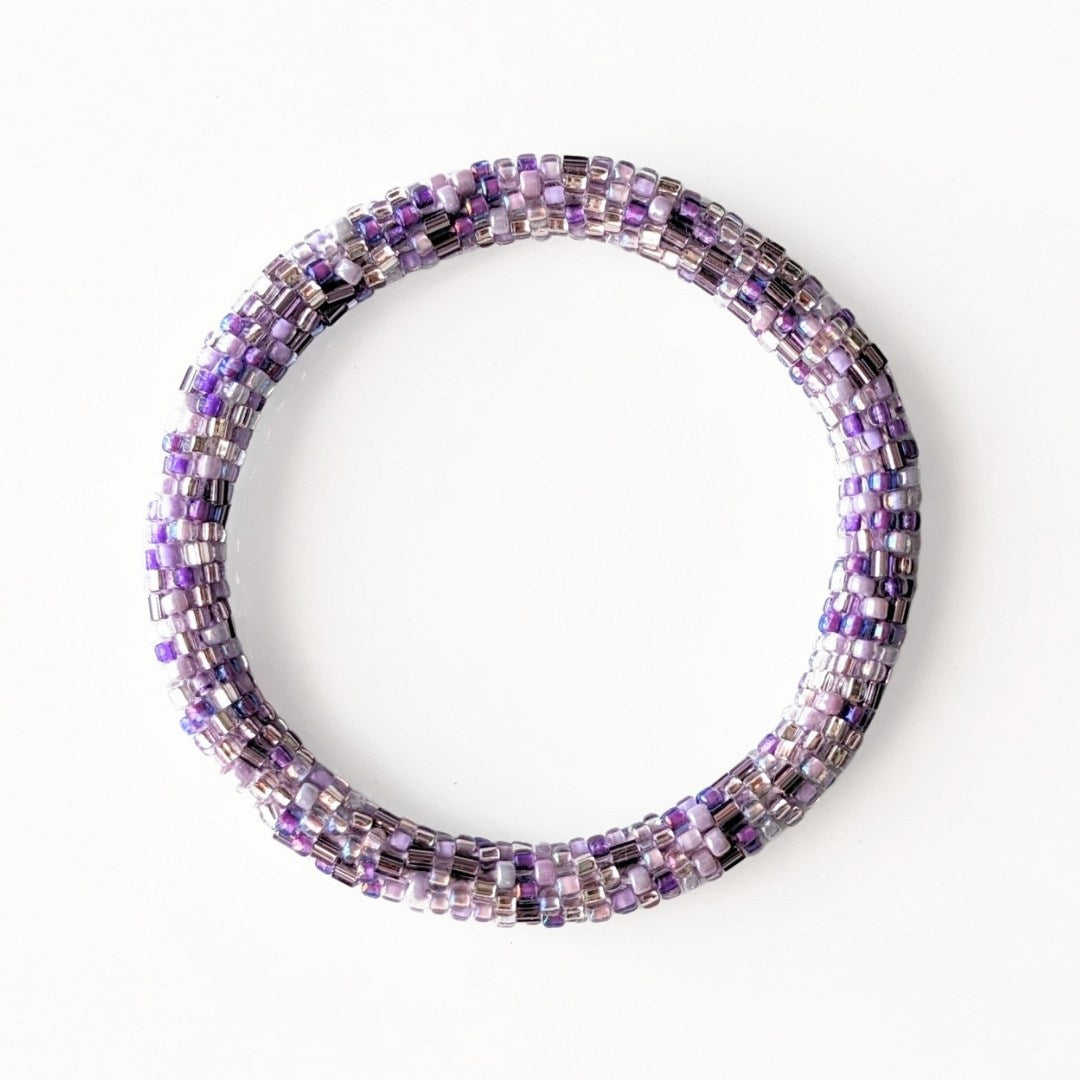 Bracelet népalais #34 (violet argenté)