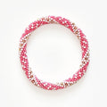 Bracelet népalais #36 (rose, blanc et doré)