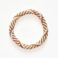 Bracelet népalais #37 (blanc et doré)