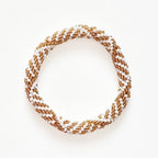 Bracelet népalais #37 (blanc et doré)