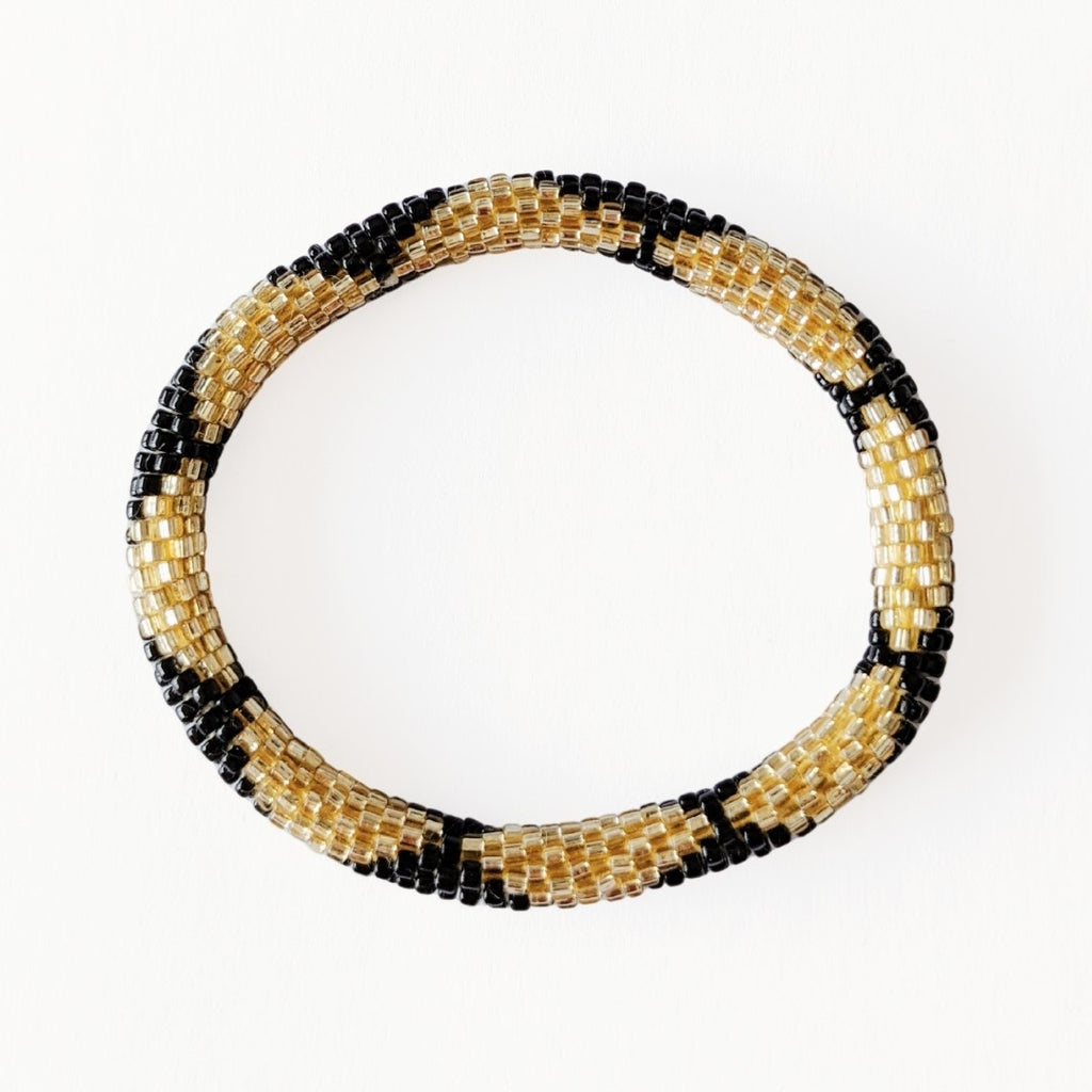 Bracelet népalais #3 (noir et doré)