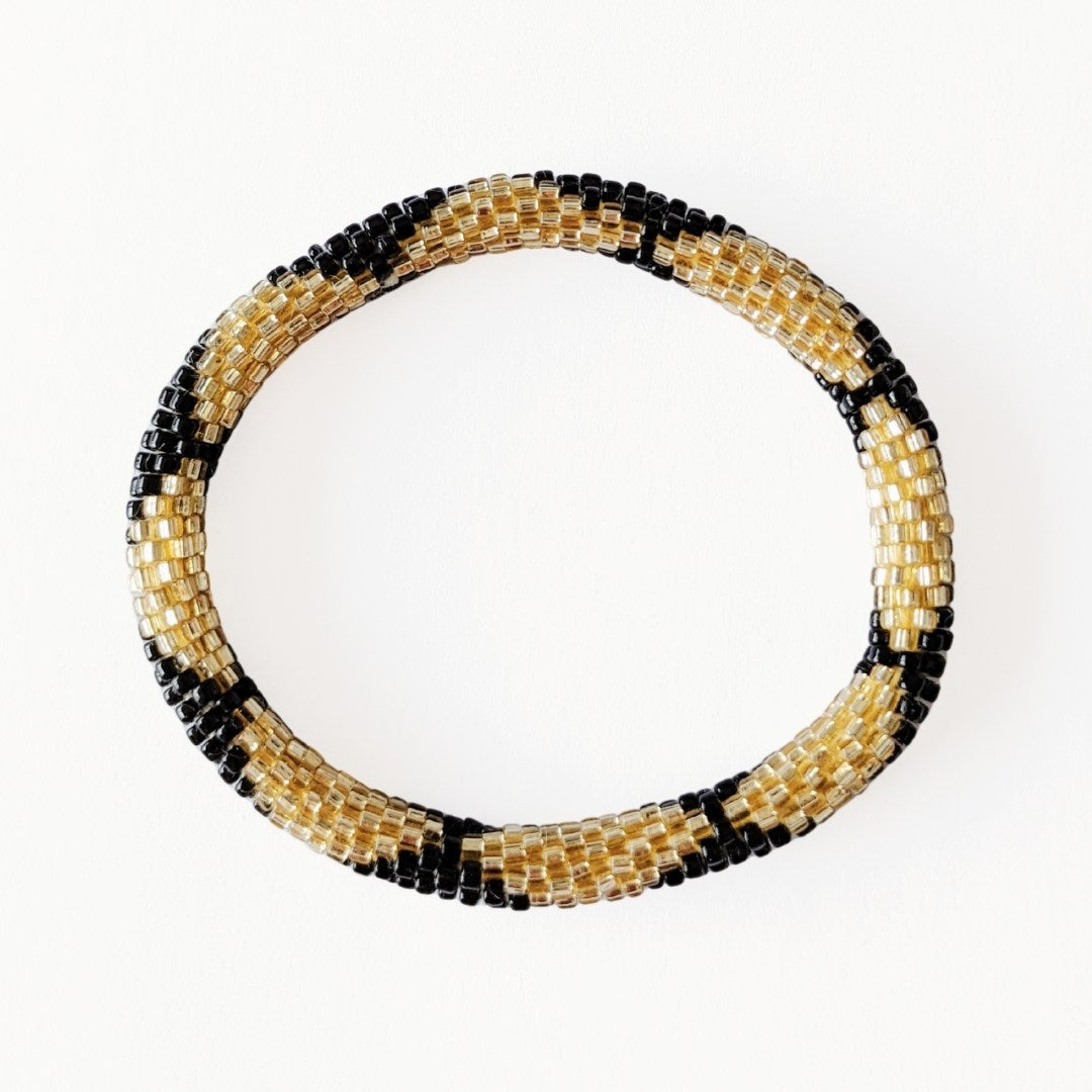 Bracelet népalais #3 (noir et doré)