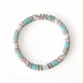 Bracelet népalais #48 (vert-eau et champagne)