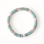 Bracelet népalais #48 (vert-eau et champagne)