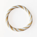 Bracelet népalais #4 (blanc et doré)