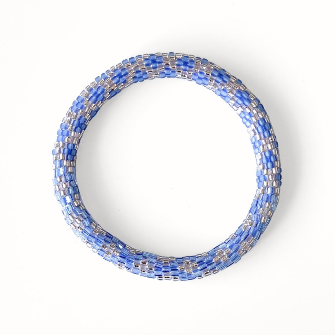 Bracelet népalais #50 (bleu et argent)