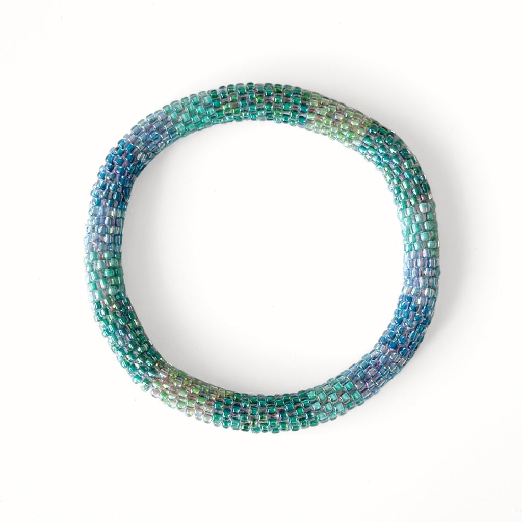 Bracelet népalais #51 (bleu et vert)