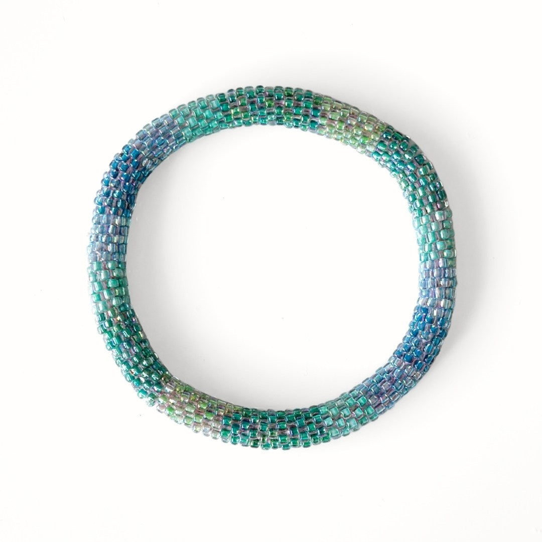 Bracelet népalais #51 (bleu et vert)