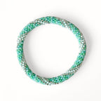 Bracelet népalais #54 (vert pastel et argent)