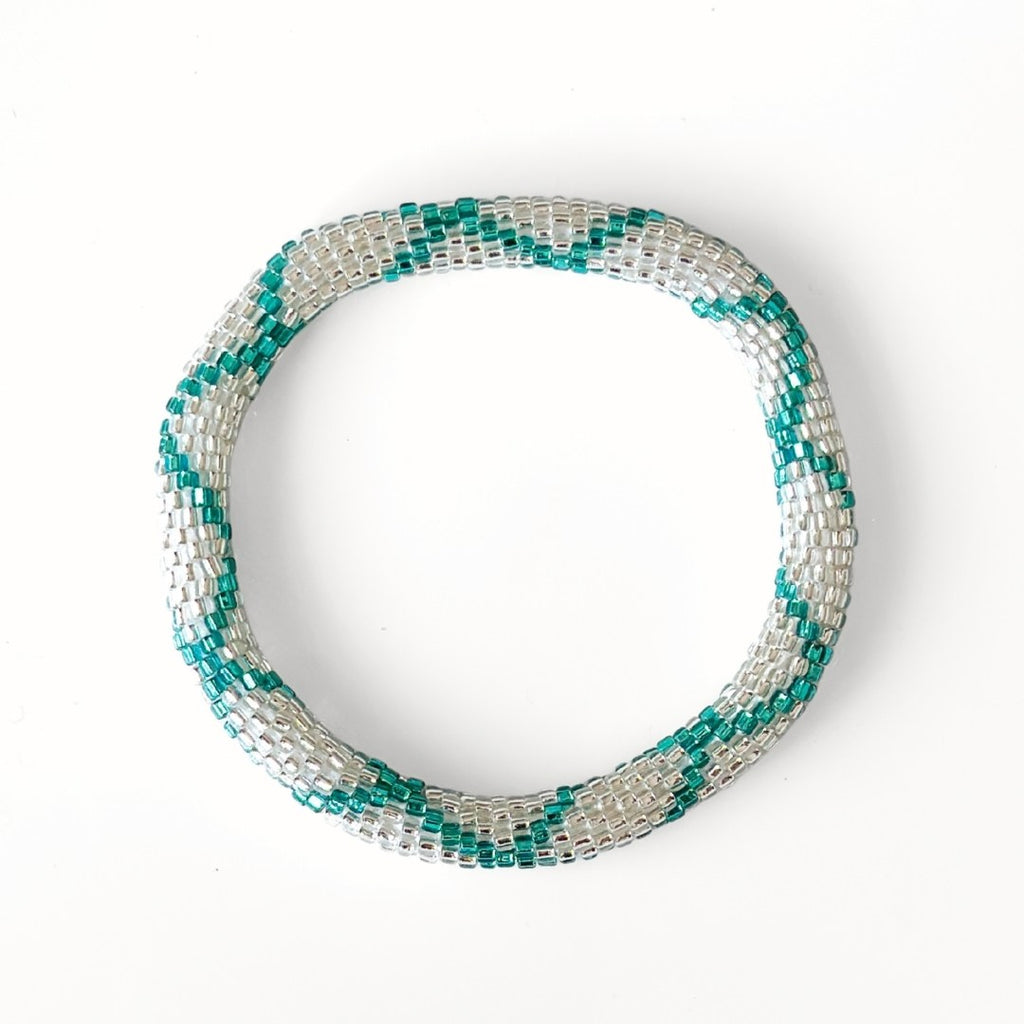 Bracelet népalais #55 (argent et vert)