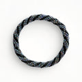Bracelet népalais #57 (noir et irisé bleu-gris)