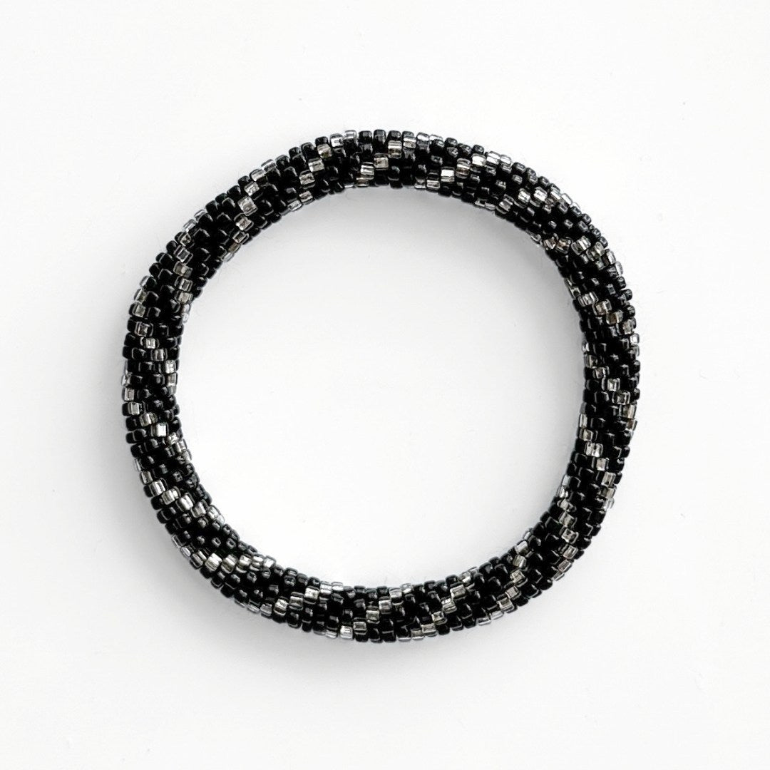 Bracelet népalais #61 (noir et argent)