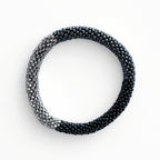 Bracelet népalais #62 (noir, dark silver et silver)