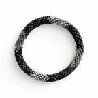Bracelet népalais #63 (noir, dark silver et silver)