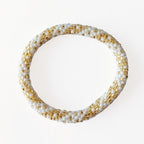 Bracelet népalais #6 (blanc et doré)