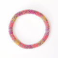 Bracelet népalais #75 (corail violet et jaune)