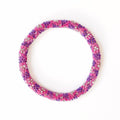 Bracelet népalais #76 (rose, violet et argenté)