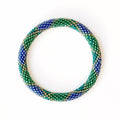 Bracelet népalais #79 (bleu, vert et doré)
