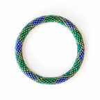 Bracelet népalais #79 (bleu, vert et doré)