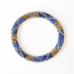 Bracelet népalais #80 (bleu, argenté et doré)