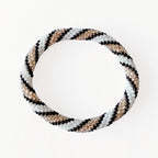 Bracelet népalais #8 (noir, blanc et champagne)
