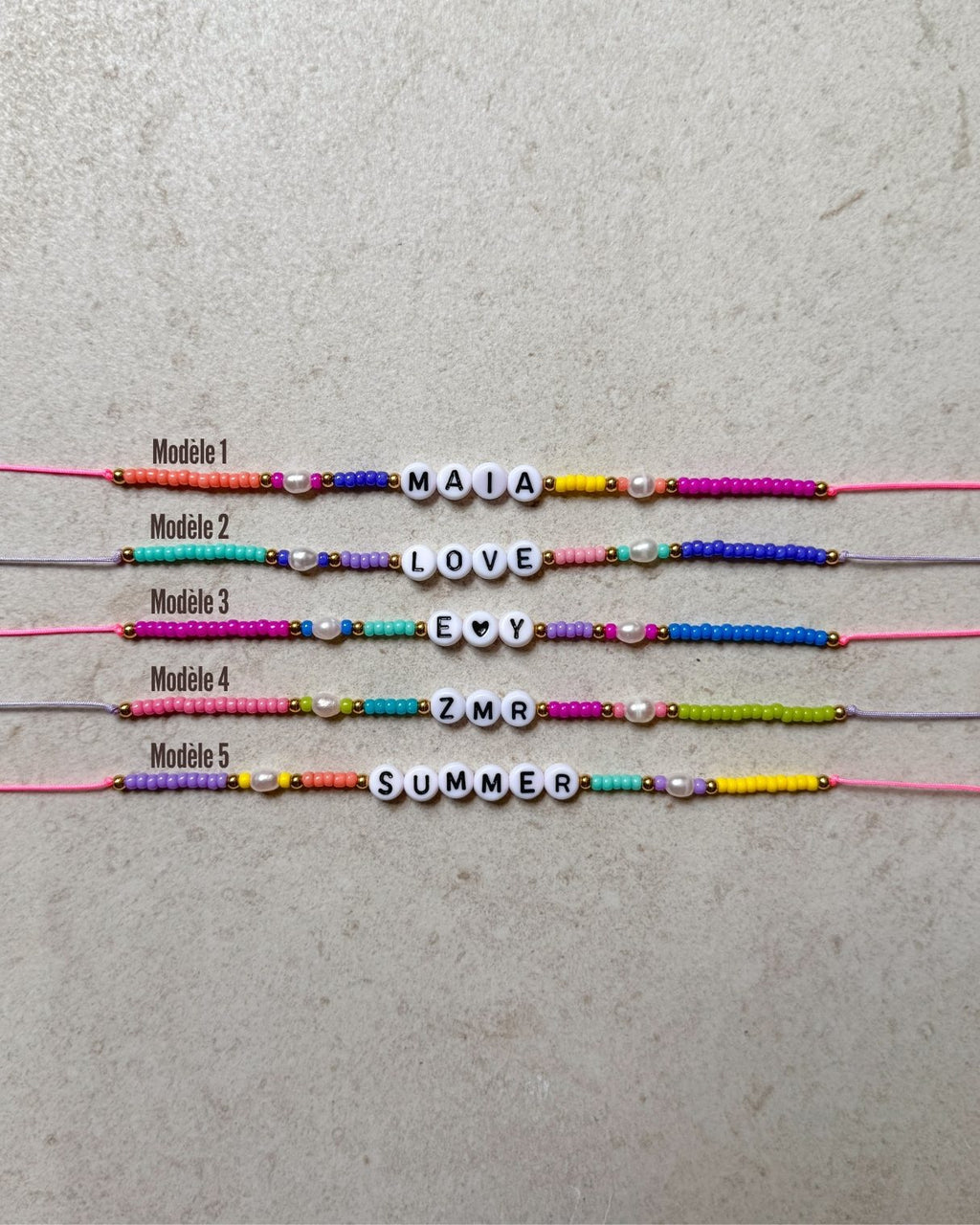 Bracelets Summer Crush (à personnaliser)