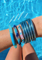 Bracelet népalais #23 (bleu et argenté)