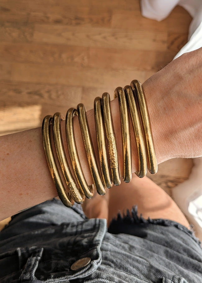 Jonc bouddhiste - antique gold