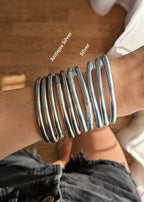 Jonc bouddhiste - antique silver