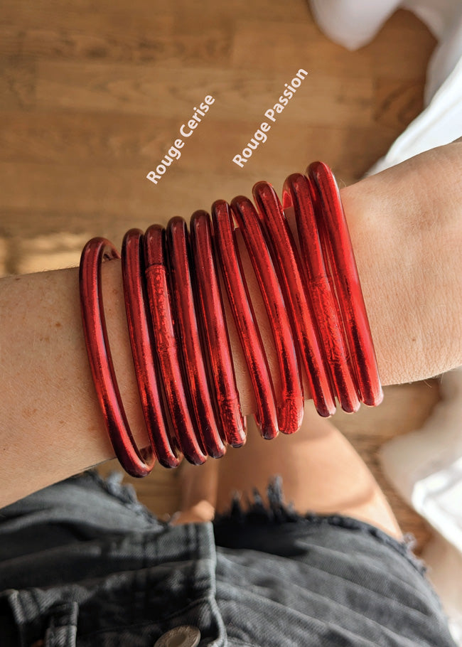 Jonc bouddhiste - rouge passion et rouge cerise