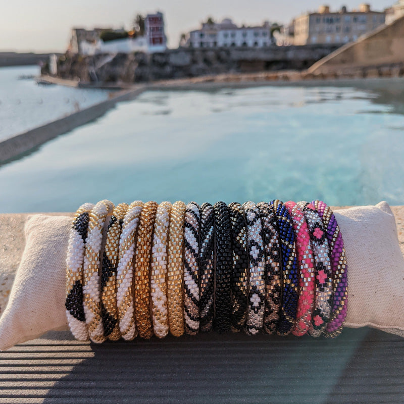 Bracelet népalais #17 (violet et doré)