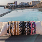 Bracelet népalais #6 (blanc et doré)