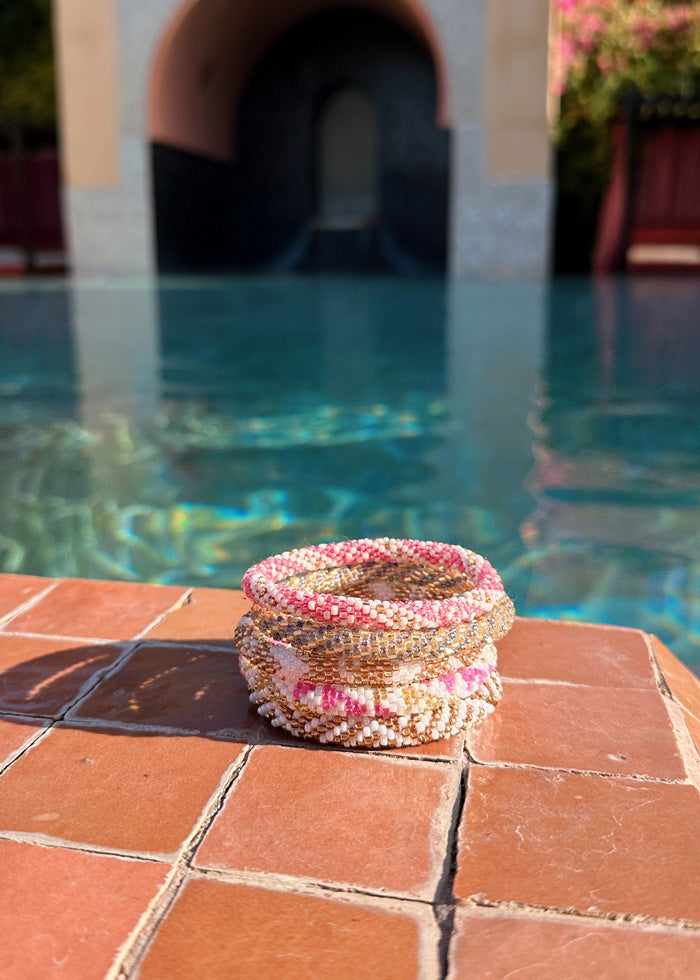 Bracelet népalais #39(doré et blanc)