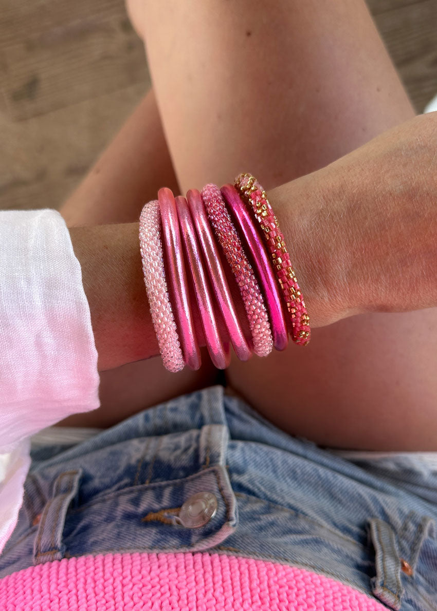 Bracelet népalais #45 (dégradé de rose)