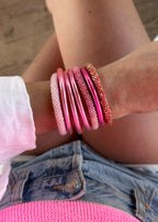 Bracelet népalais #46 (rose pastel)