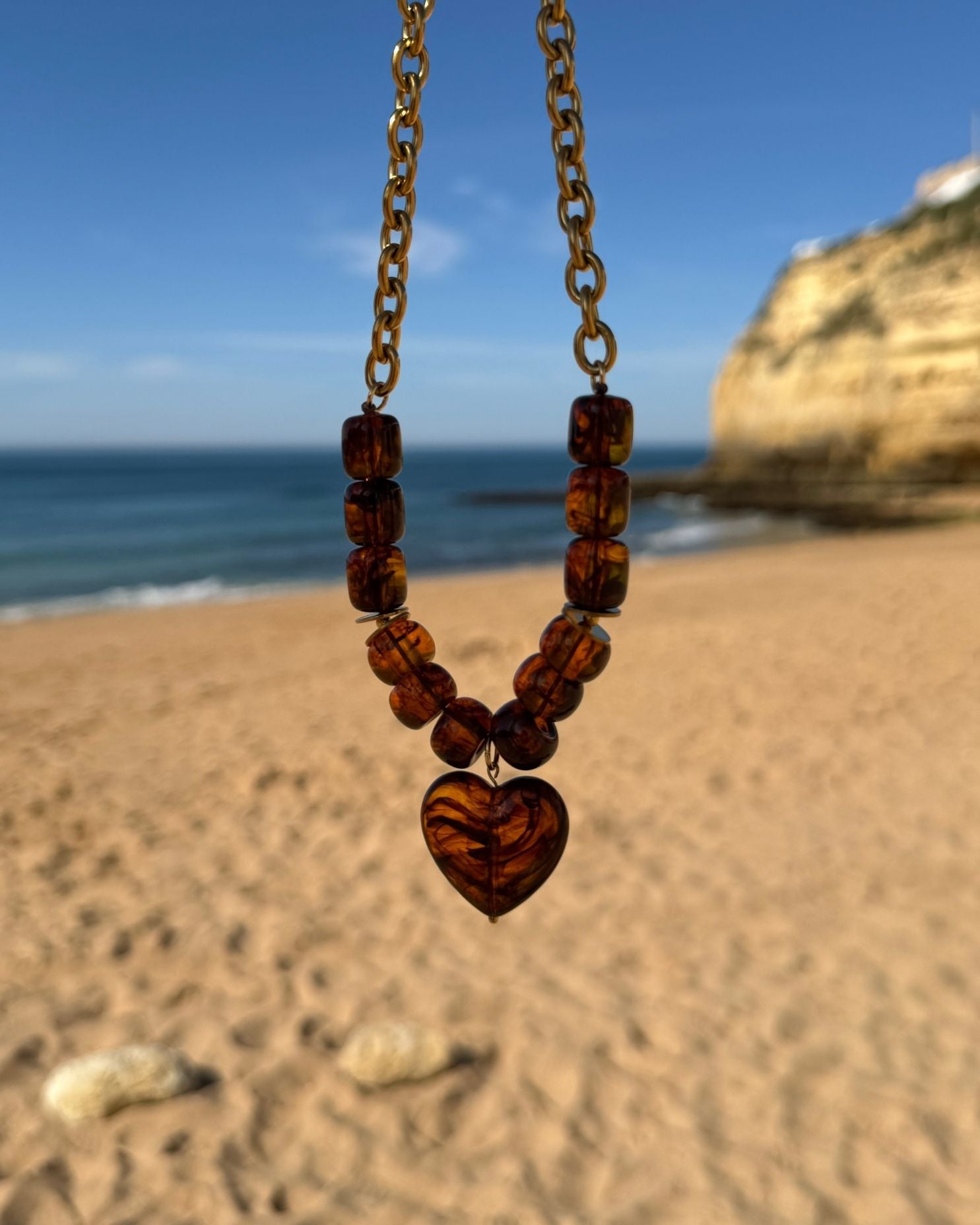 Collier Isla - marron
