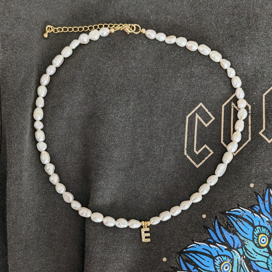 Choker Pearls & Initial (à personnaliser)