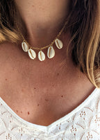 Collier Cauri (perles miyiku ou chaîne plaqué or)