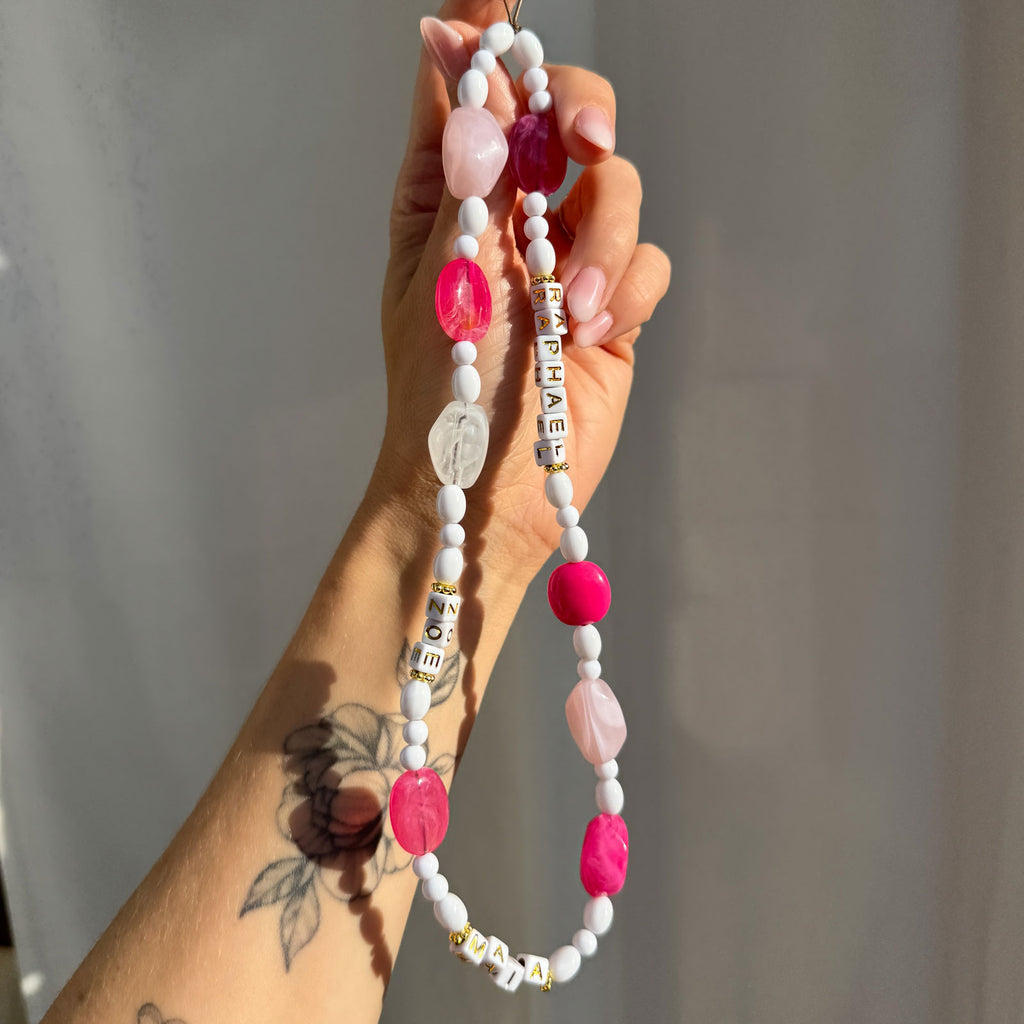 Bracelet de téléphone - Sweet Sugar - Framboise (à personnaliser)