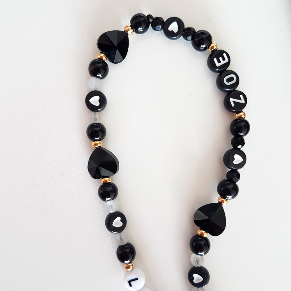 Bracelet de téléphone - Black Heart (à personnaliser)