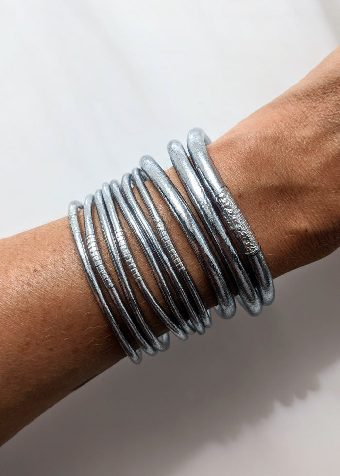 Jonc bouddhiste - fin silver