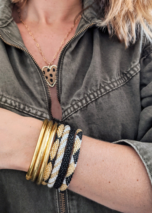 Bracelet népalais #3 (noir et doré)
