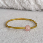 Jonc bouddhiste precious - light gold & quartz rose