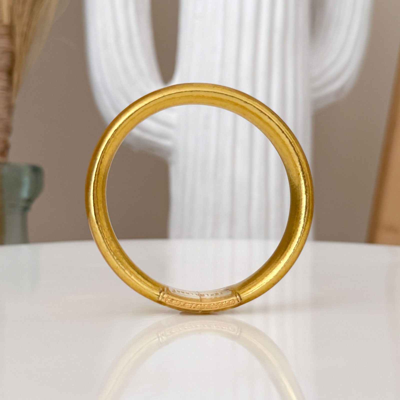 Jonc bouddhiste plat - 12mm light gold