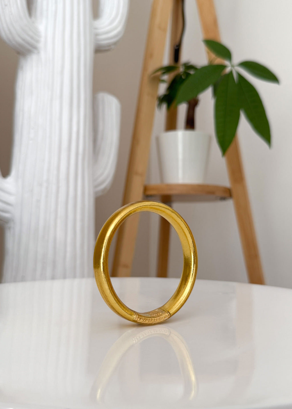 Jonc bouddhiste plat - 12mm light gold