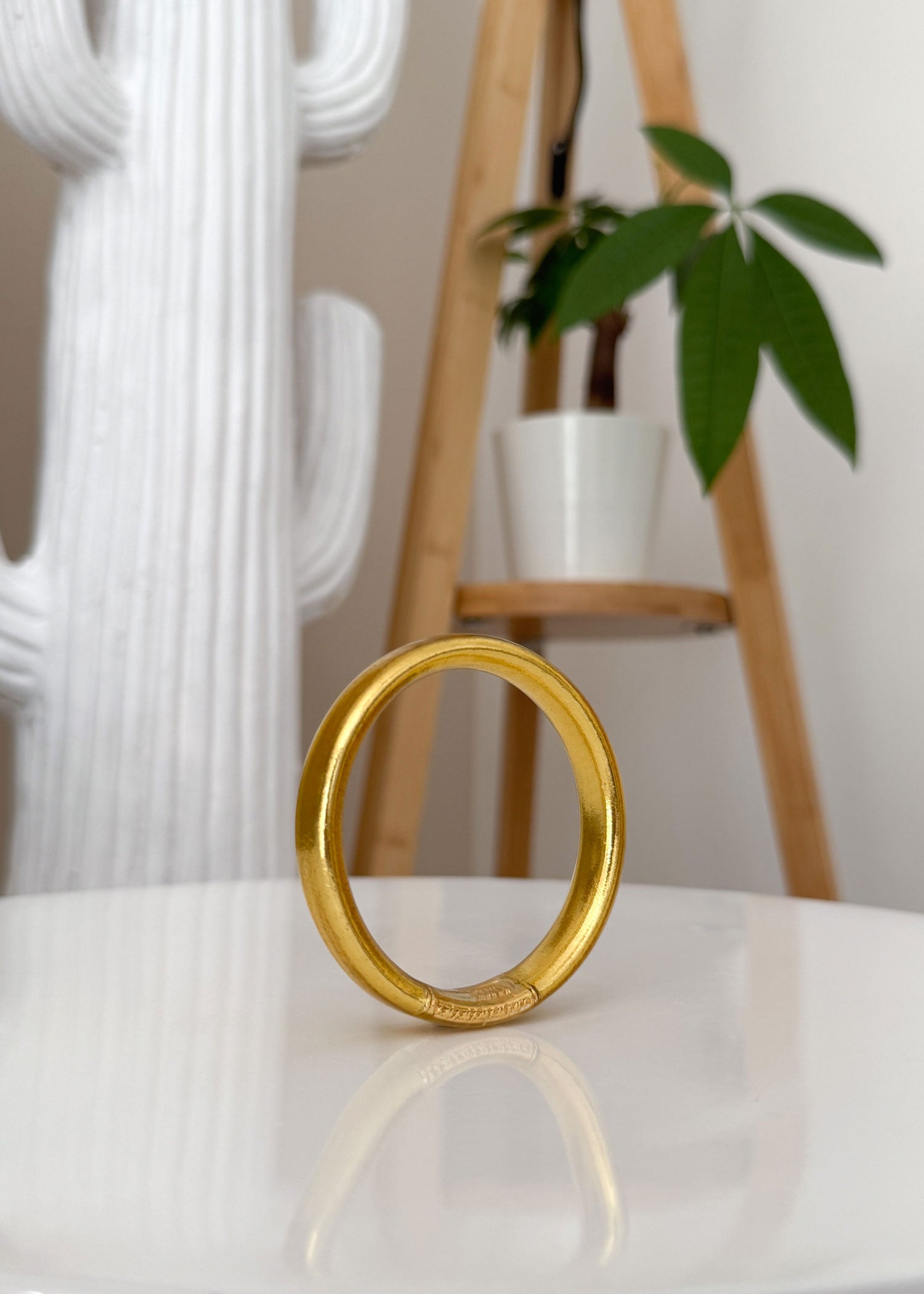 Jonc bouddhiste plat - 12mm light gold