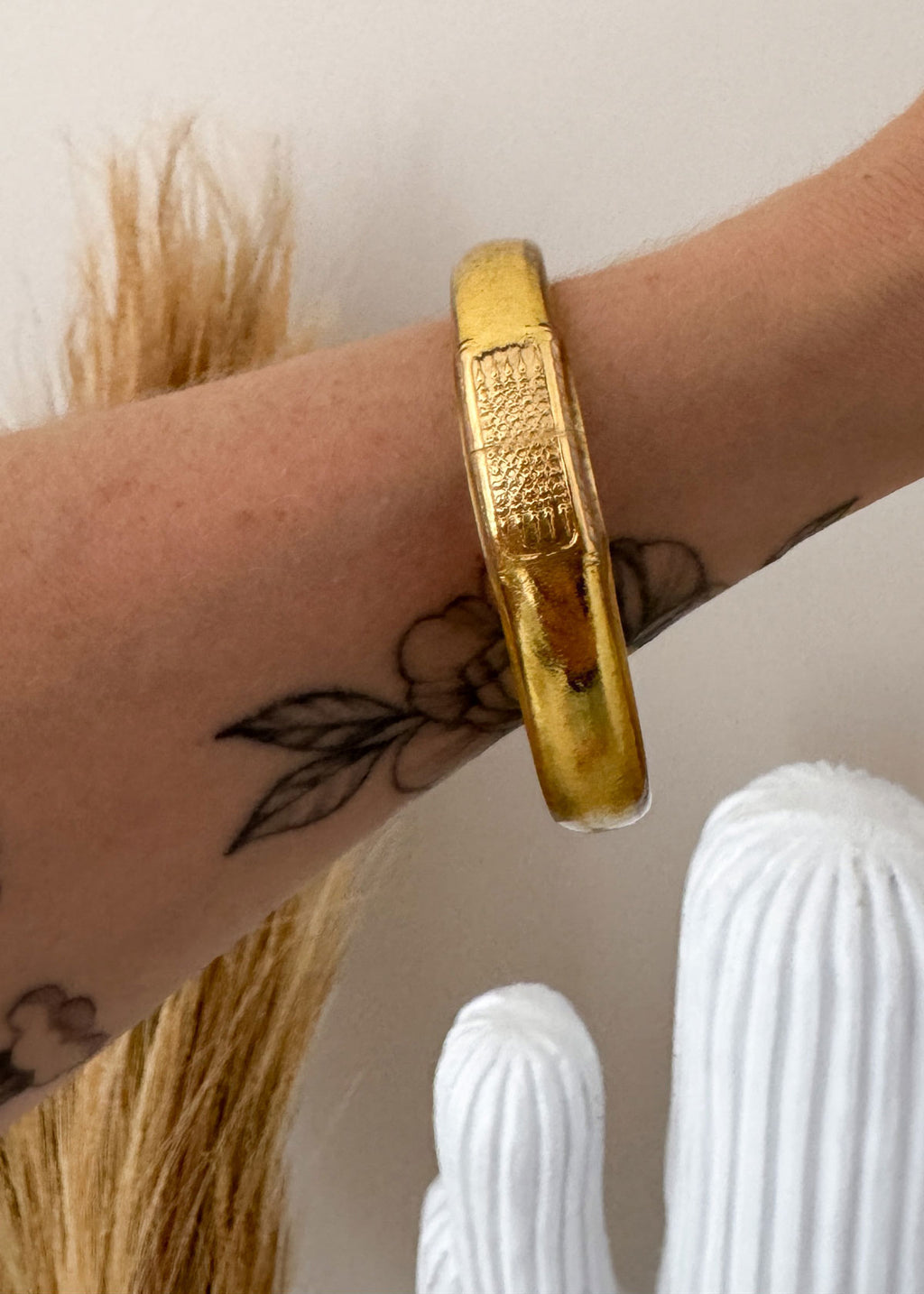 Jonc bouddhiste plat - 12mm light gold