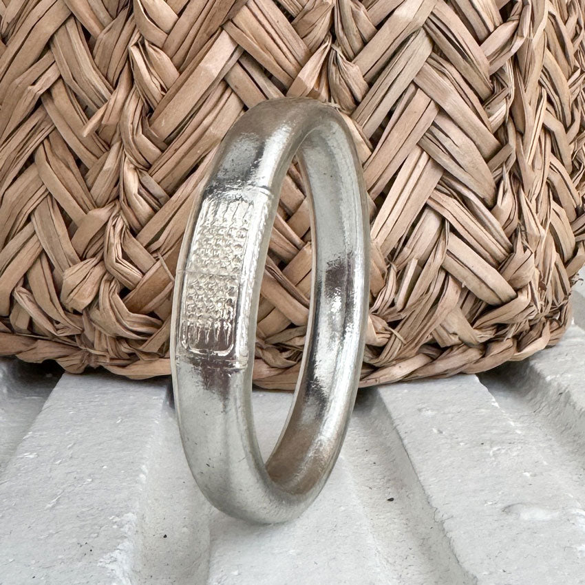 Jonc bouddhiste plat - 12mm silver
