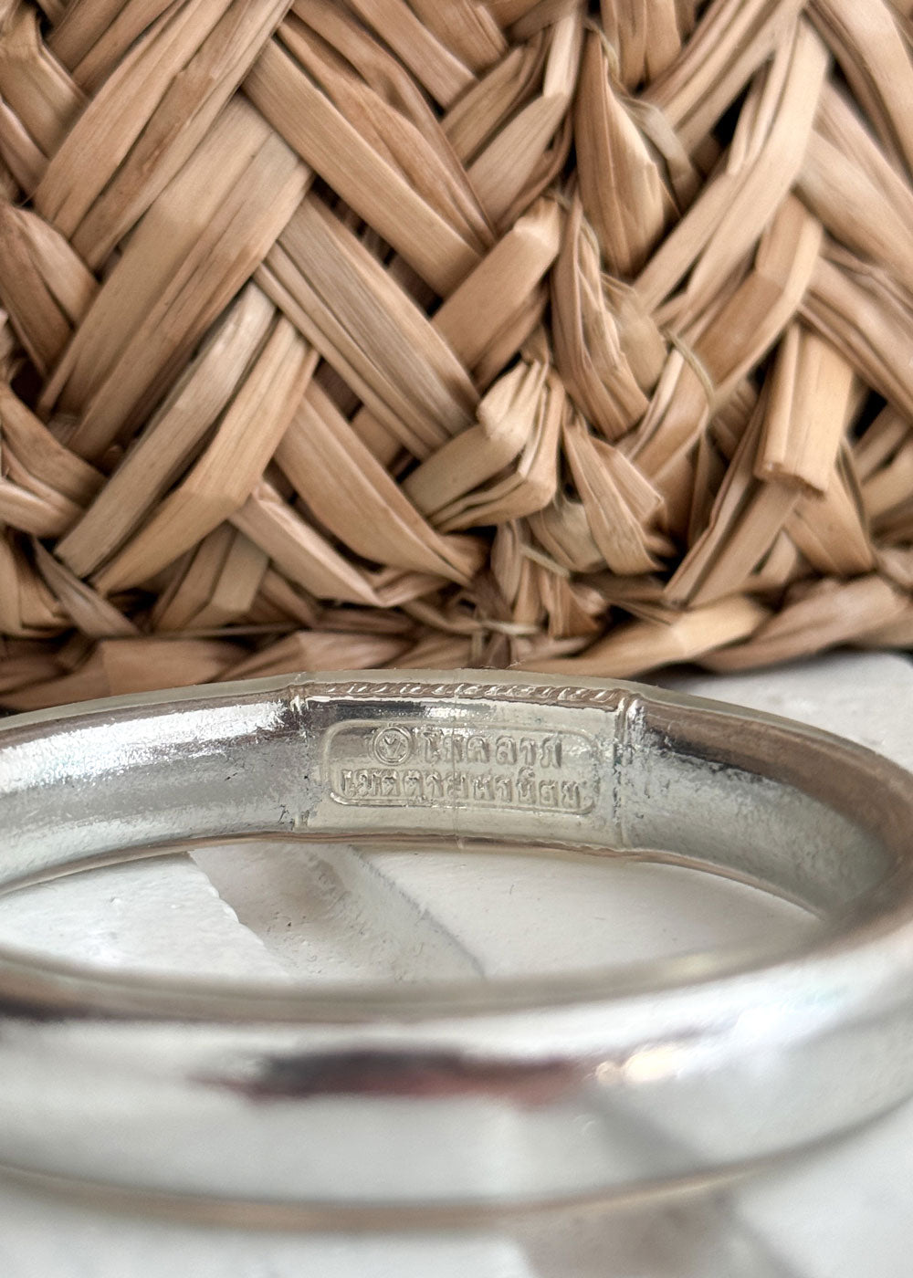 Jonc bouddhiste plat - 12mm silver