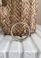 Jonc bouddhiste plat - 12mm silver